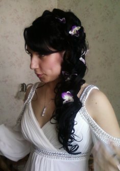 Cвадебная прическа Поэма (С12281) в греческом стиле