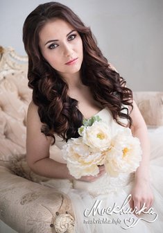 Cвадебная прическа Локоны (М18889) с распущенными волосами