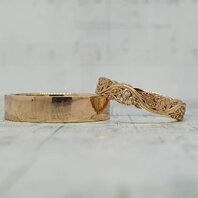 Обручальные кольца 40291636 | 40291636-Ю15513 из розового золота, гладкое и фигурное