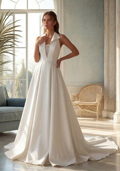 Свадебное платье 1126-М36580. А-силуэт, длинное со шлейфом.