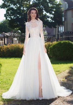 Свадебное платье ММ 0863-M69641. С пышной юбкой, длинное со шлейфом.