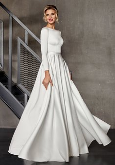 Свадебный салон OLGA Olga Sposa 1811-O69674. А-силуэт, длинное без шлейфа.