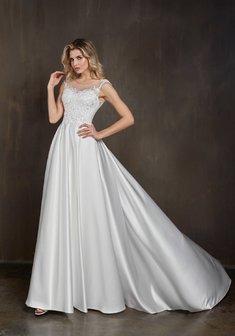 Свадебное платье Olga Sposa 1840-O69688. А-силуэт, длинное со шлейфом.