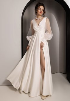 Свадебное платье Olga Sposa 3018-O69703. А-силуэт, длинное без шлейфа.
