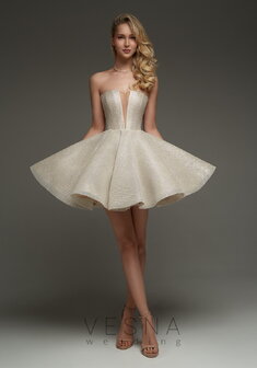 Вечернее платье Ханна Шайн-V69838. С пышной юбкой, короткое без шлейфа.