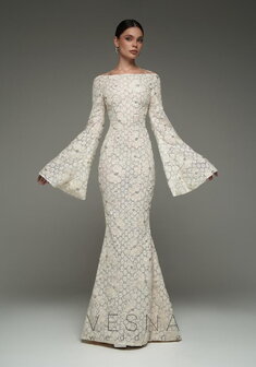 Свадебное платье Элли Флер-V70086. Силуэт Русалка (Рыбка), длинное без шлейфа.