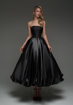 Вечернее платье Грейс Блэк-V70773. С пышной юбкой, длинное без шлейфа.