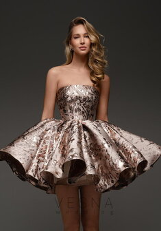 Вечернее платье Ника Шанхай-V70823. С пышной юбкой, короткое без шлейфа.