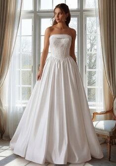 Свадебное платье Дафна-М70894. А-силуэт, длинное без шлейфа.