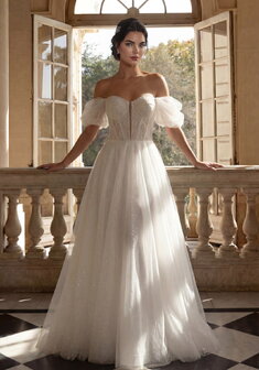 Свадебное платье Бриз-М70903. А-силуэт, длинное без шлейфа.